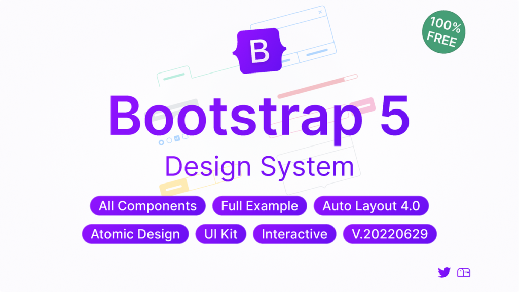 Bootstrap 5 Design System logo with interconnected design elements