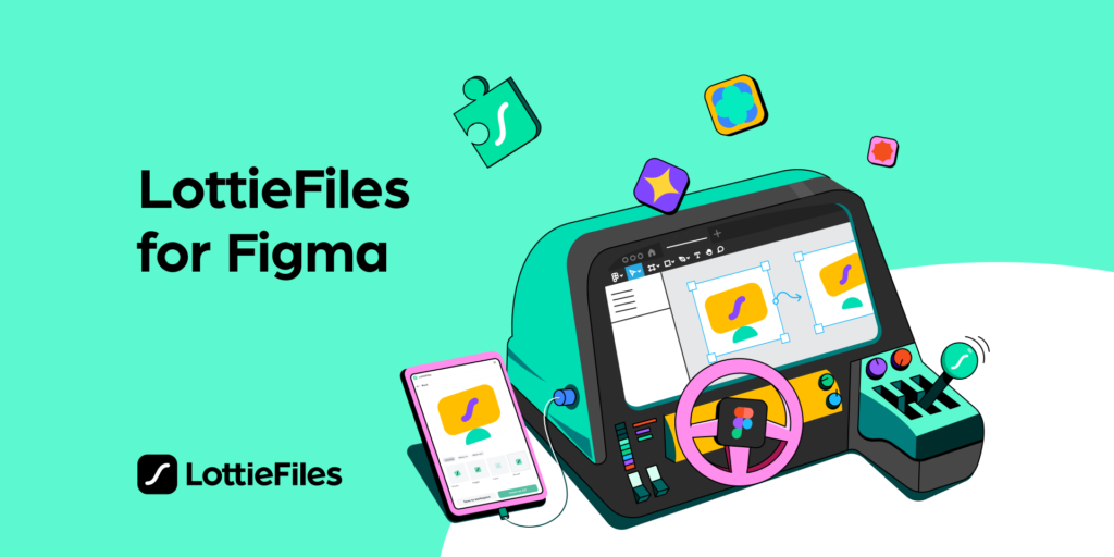 Figma interface showcasing LottieFiles plugin integration.