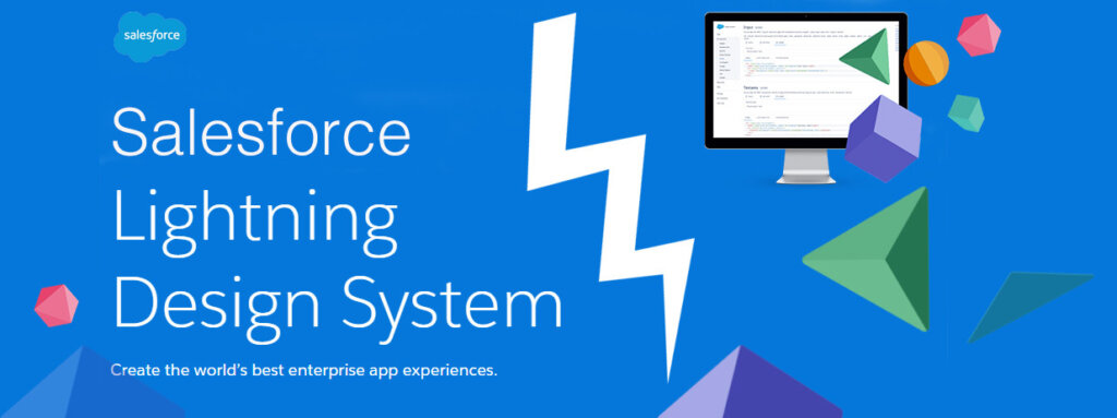 Salesforce Lightning Design System logo with various UI componen