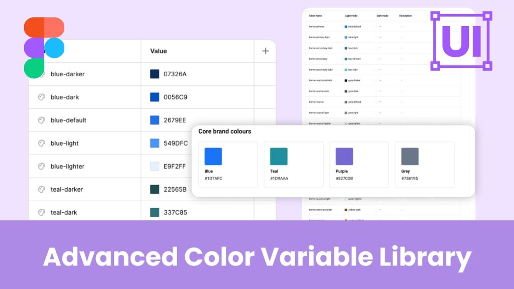 Illustration showcasing various colors in a design system