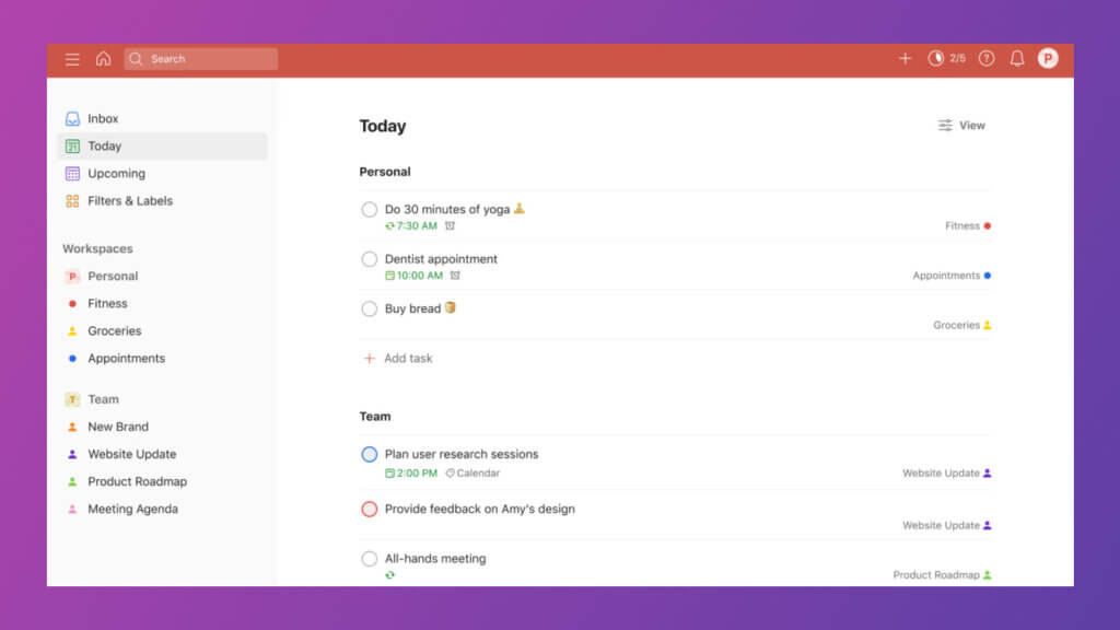 Todoist offers streamlined task management for efficient work.